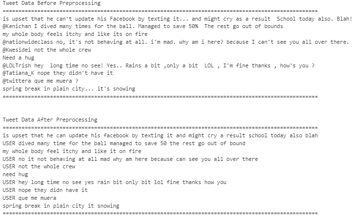 Data set after preprocessing 